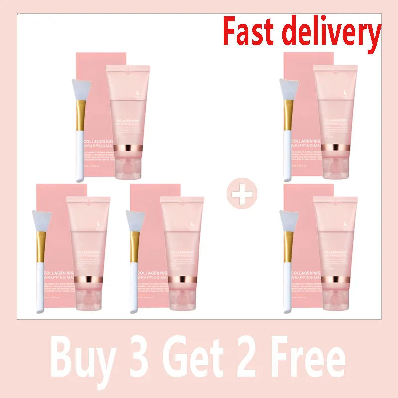 Korean Collagen Wrapping Peel off Facial Mask Elasticity Hydration Reduces Sagging Dullness Hydrolyzed Collagen Skin Care
