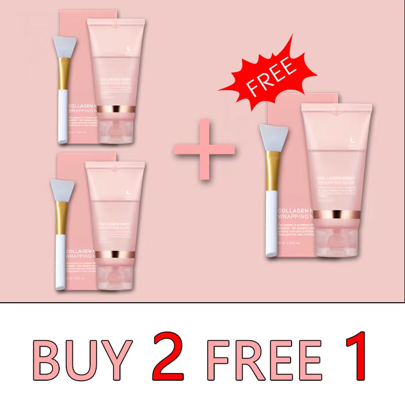 5PC Korean Collagen Wrapping Peel off Facial Mask Elasticity Hydration Reduces Sagging Dullness Hydrolyzed Collagen Skin Care