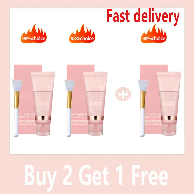 Korean Collagen Wrapping Peel off Facial Mask Elasticity Hydration Reduces Sagging Dullness Hydrolyzed Collagen Skin Care