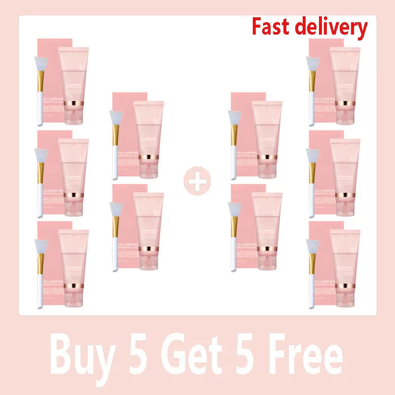 Korean Collagen Wrapping Peel off Facial Mask Elasticity Hydration Reduces Sagging Dullness Hydrolyzed Collagen Skin Care